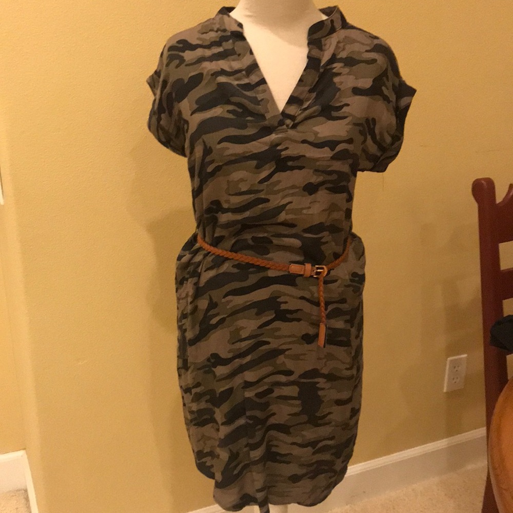 Camo Dress with Belt NWOT**